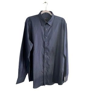 NWT 90's BCBG Maxazria Indigo Long Sleeves Polo Shirt (17 / 34 - 35 / XL)